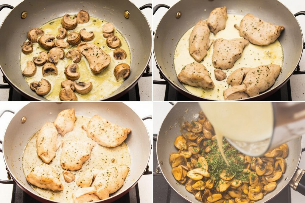 Курица в сливочном соусе с грибами: пошаговое руководство.