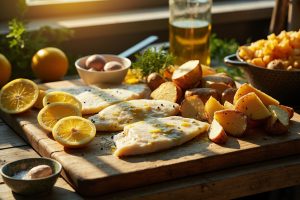 Рыба с картофелем и лимонным соусом в духовке: пошаговое руководство.