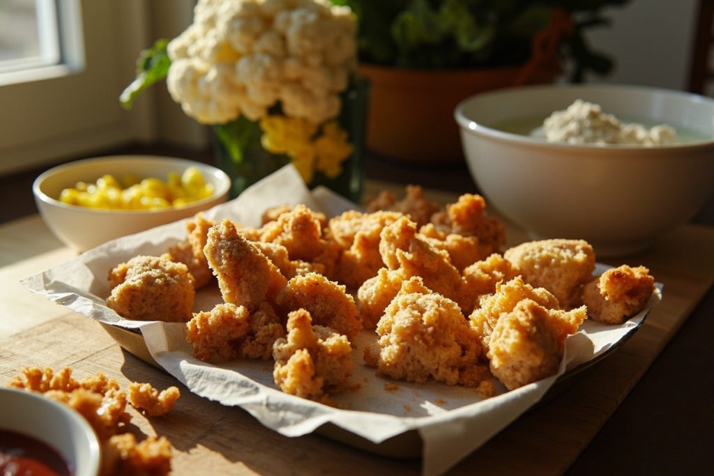 Курица с цветной капустой в панировке: пошаговое руководство.