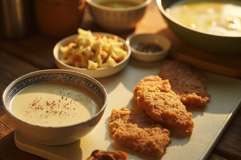 Рыба в кляре с картофельным салатом: пошаговое руководство.