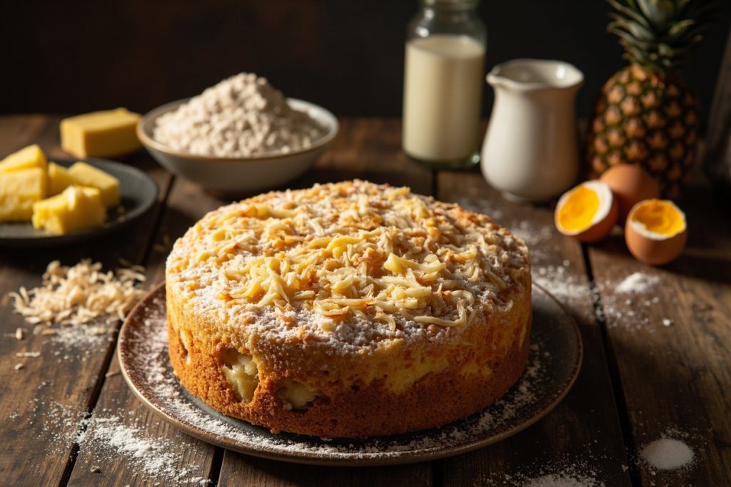 Пошаговый рецепт Кокосового кекса с ананасом.