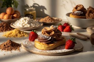 Как сделать Пирожные с шоколадным кремом и клубникой: пошаговая инструкция.