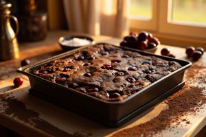 Пошаговый рецепт Брауни с вишней и шоколадом.