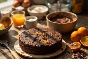 Пошаговый рецепт Шоколадного кекса с апельсинами.