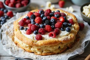Как приготовить Пирожное с творожным кремом и ягодами: пошаговая инструкция.