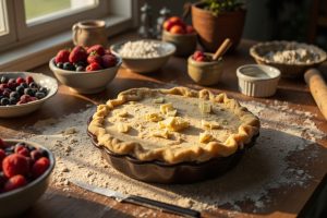 Пошаговый рецепт Фруктового пирога с ягодами и сливками.