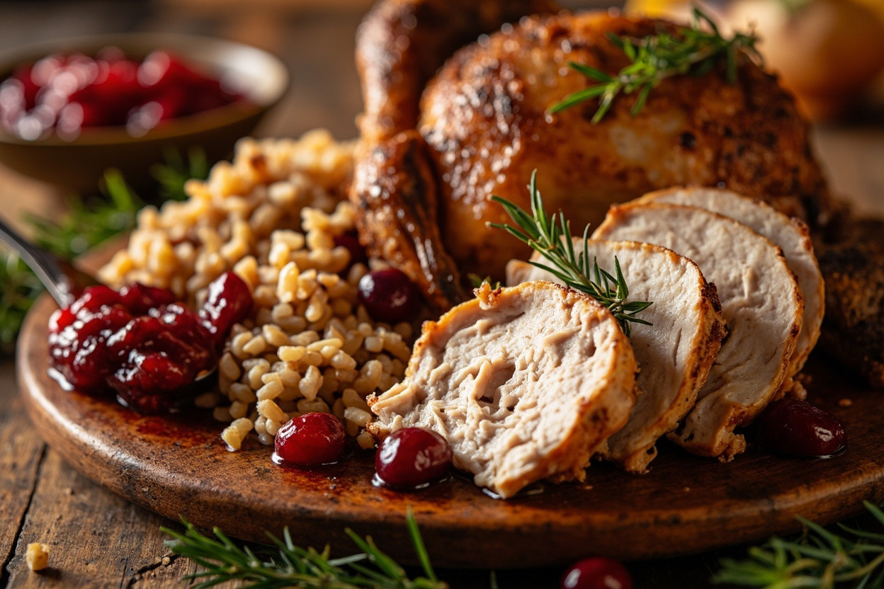 Индейка с клюквенным соусом и гречкой: пошаговый рецепт.
