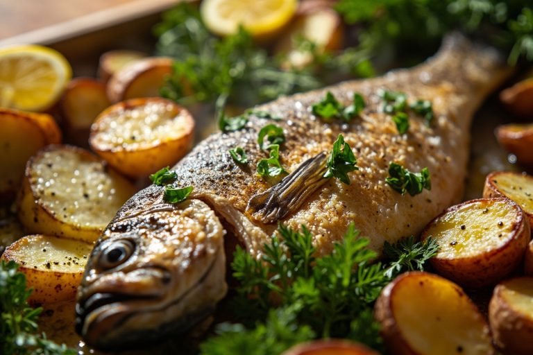 Печеная рыба с картошкой и зеленью: пошаговое руководство.