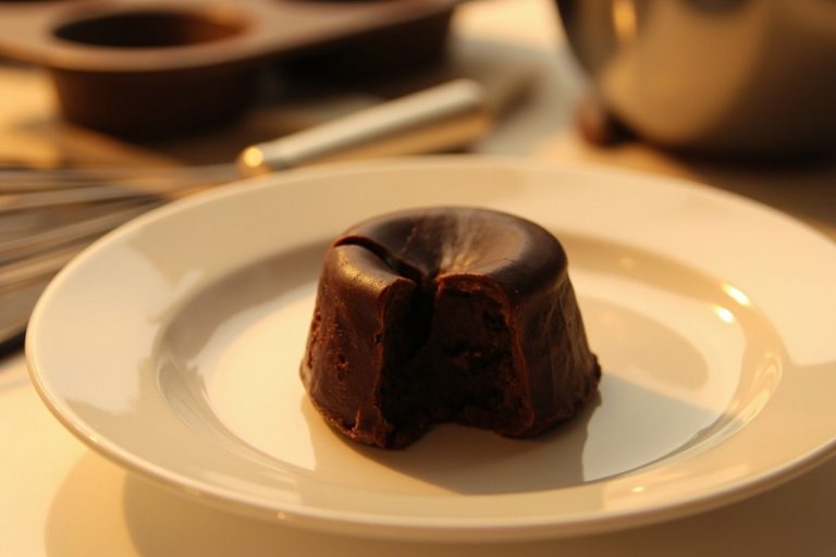 Пошаговый рецепт Шоколадного фондана с жидкой начинкой.