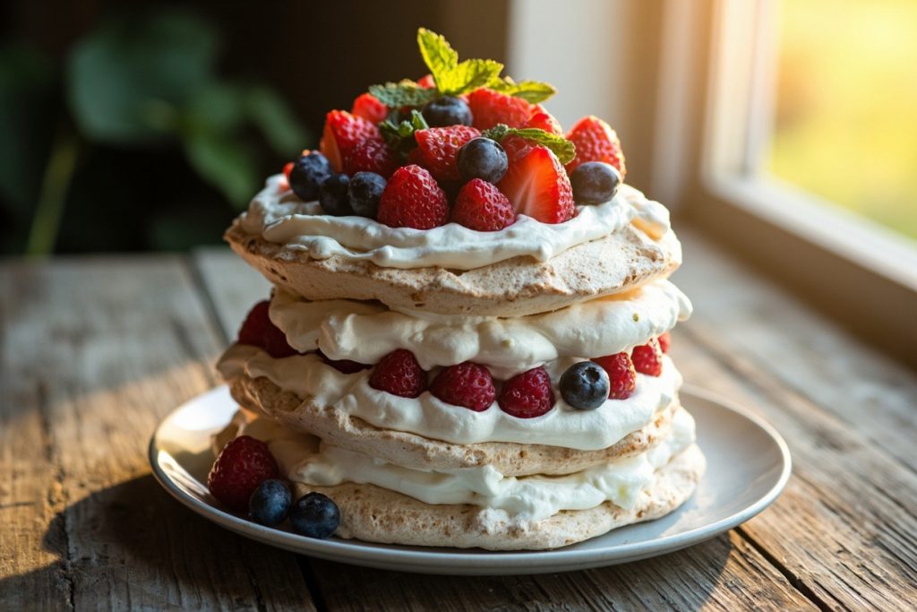 Как приготовить Пирожное с безе и ягодами: пошаговая инструкция.