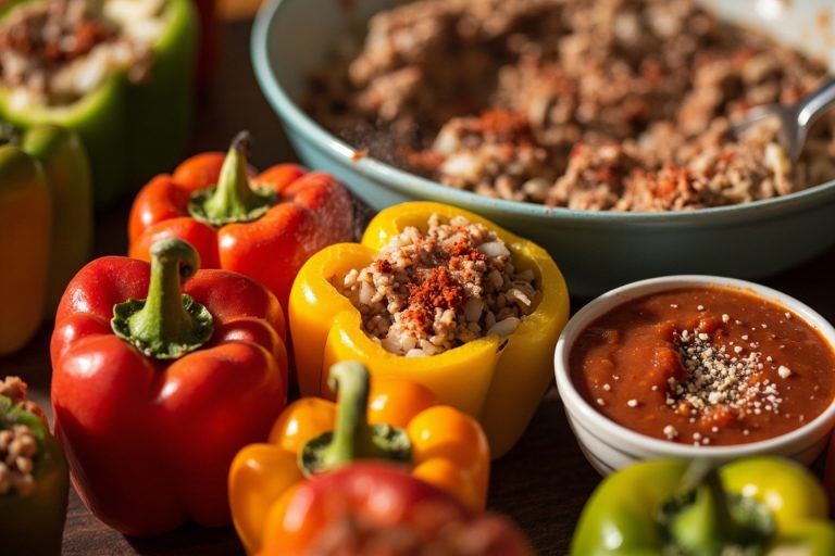 Фаршированные перцы мясом и рисом: пошаговое руководство.