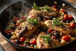 Курица с анчоусами и оливками: пошаговый рецепт.