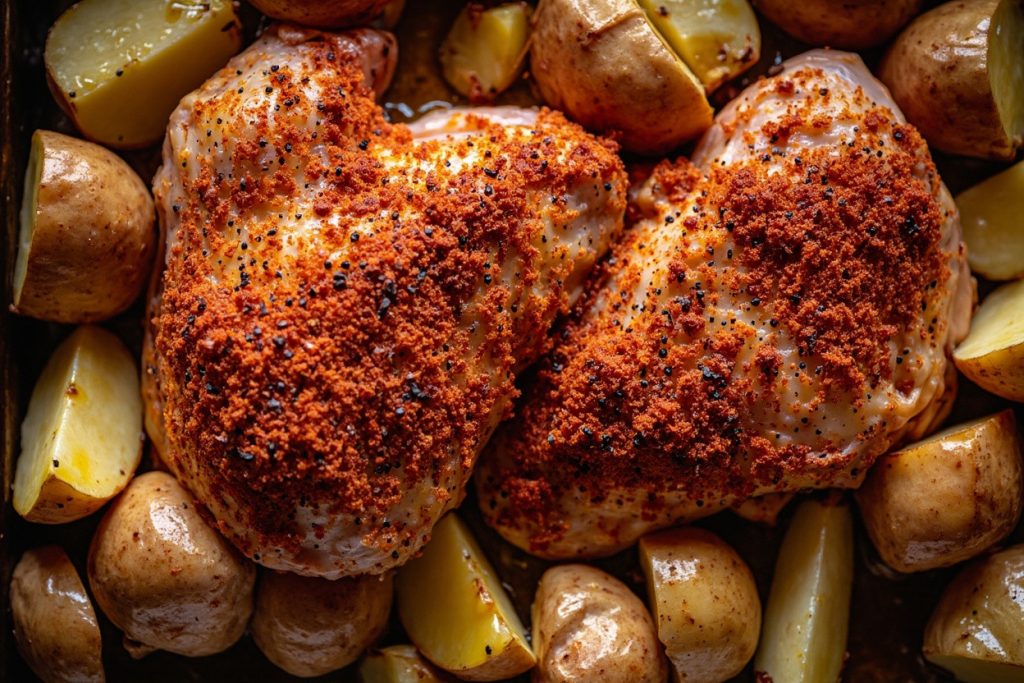 Куриные бедра с картофелем и специями: пошаговый рецепт.