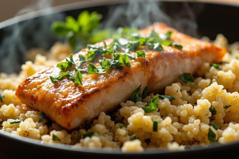 Рыба с кускусом и пряными травами: пошаговый рецепт.