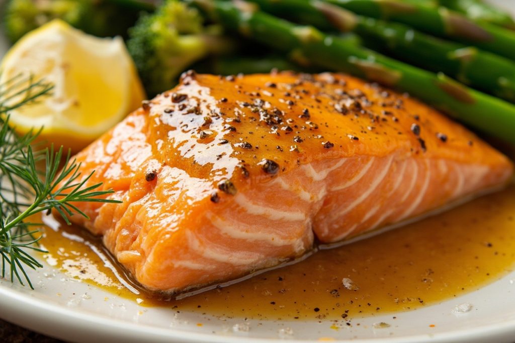 Лосось с медово-горчичным соусом