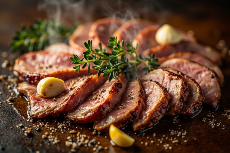 Филе свинины с чесноком и тимьяном