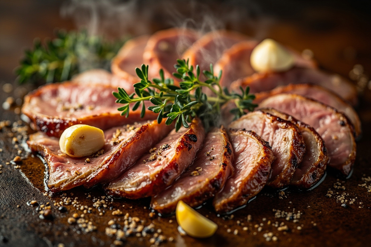 Филе свинины с чесноком и тимьяном