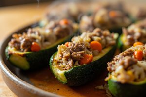 Фаршированные цуккини с мясом и рисом