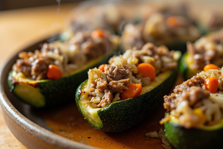 Фаршированные цуккини с мясом и рисом