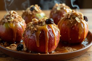 Запеченные яблоки с цикорием и орехами