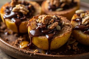 Запеченные груши с шоколадом и орехами