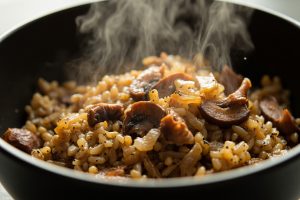 Гречневая каша с грибами и луком в аэрогриле