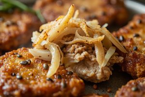 Куриные котлеты с квашеной капустой и тмином