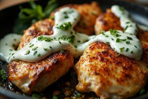 Куриные грудки с соусом из йогурта и зелени