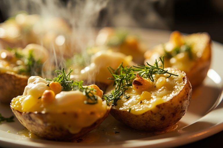 Запеченный картофель с сыром и чесноком