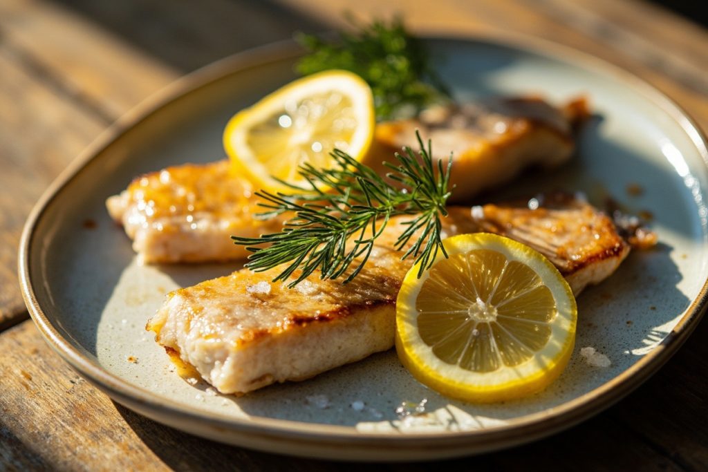 Рыбные филейчики с лимоном и укропом