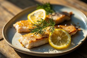 Рыбные филейчики с лимоном и укропом