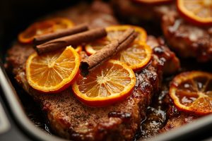 Свинина с апельсином и корицей в аэрогриле