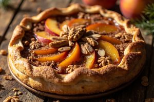 Пирог с персиками и орехами: пошаговый рецепт и идеи для украшения