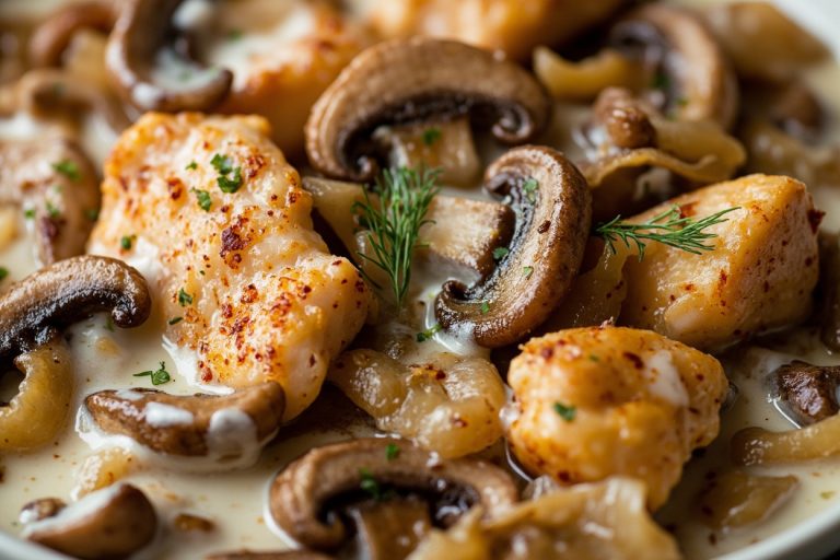 Курица с грибами и сметаной в аэрогриле