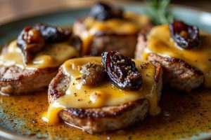 Свинина с черносливом и сыром в аэрогриле