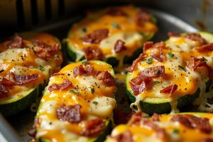 Запеченные кабачки с беком и сыром в аэрогриле
