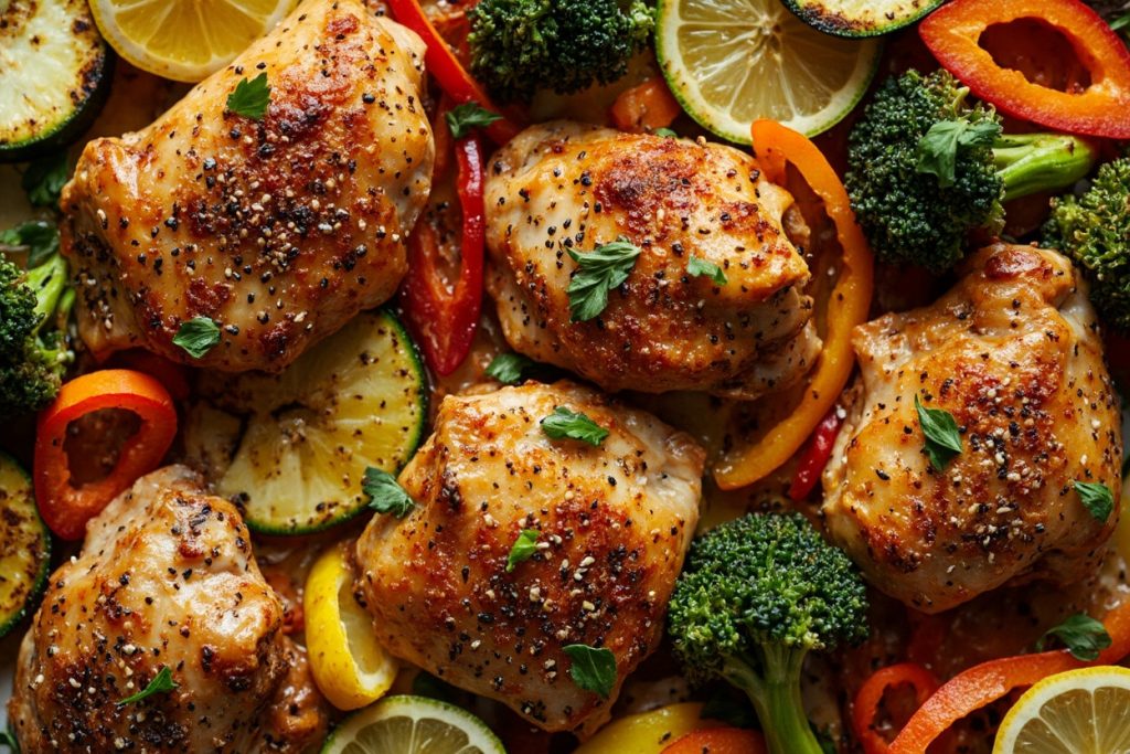 Курица с овощами и лимоном в аэрогриле