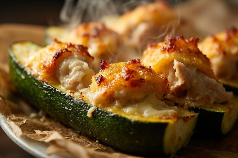 Запеченные кабачки с курицей и сыром в аэрогриле