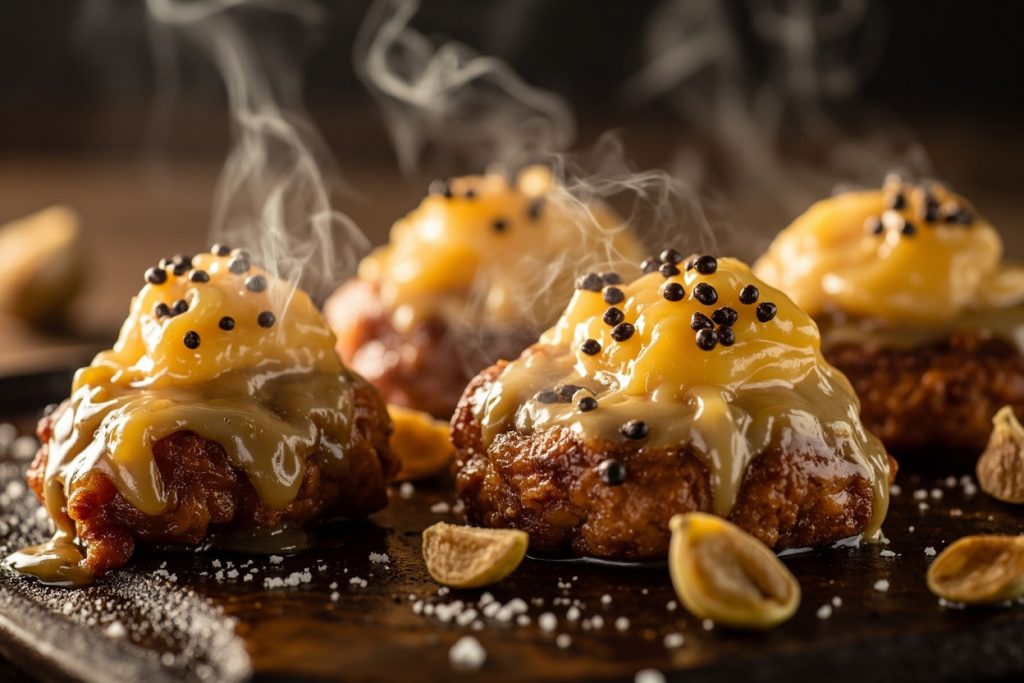 Свиные медальоны с яблочным уксусом и сыром в аэрогриле
