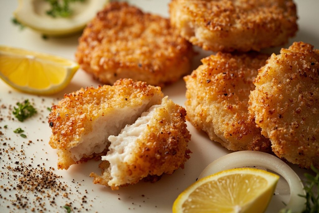 Рыбные котлеты с луком и лимоном в аэрогриле