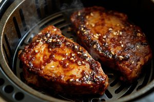 Свиные отбивные с соевым соусом и кунжутом в аэрогриле