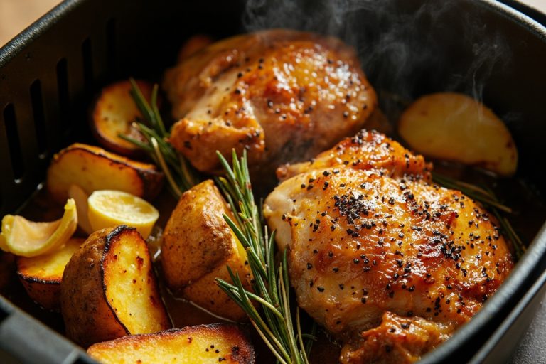 Куриные бедра с картофелем и розмарином в аэрогриле