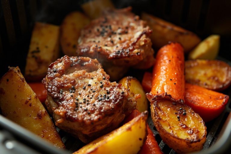Свинина с картофелем и морковью в аэрогриле