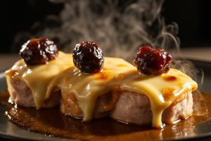 Телятина с черносливом и сыром в аэрогриле