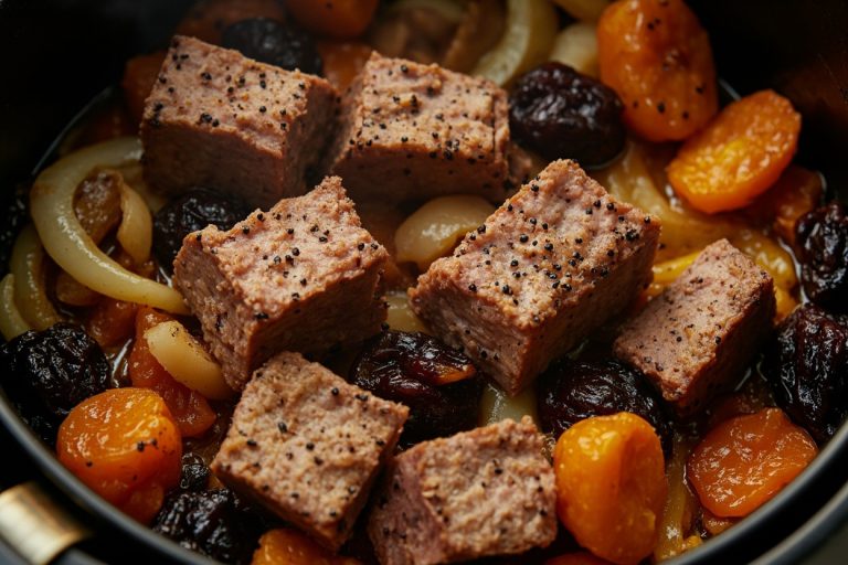 Телятина с черносливом и абрикосами в аэрогриле