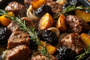 Телятина с черносливом и картофелем в аэрогриле