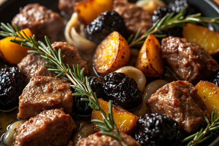 Телятина с черносливом и картофелем в аэрогриле