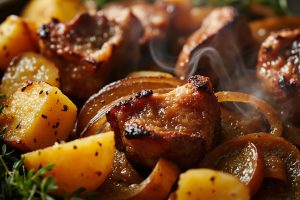 Свинина с картофелем и луком в аэрогриле