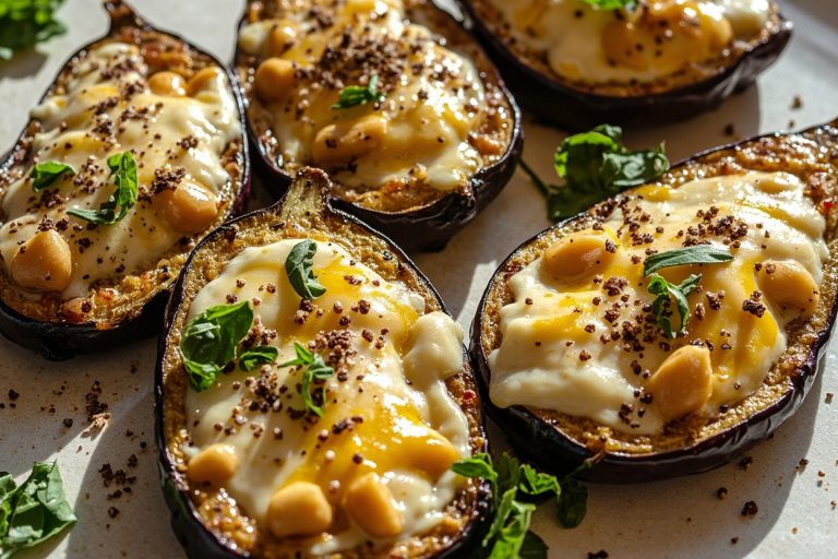 Запеченные баклажаны с сыром и чесноком в аэрогриле