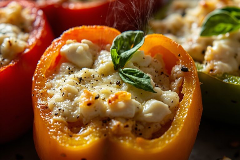 Запеченные перцы с сыром и чесноком в аэрогриле